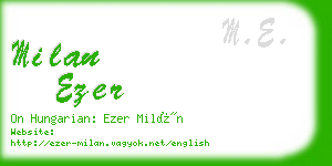 milan ezer business card